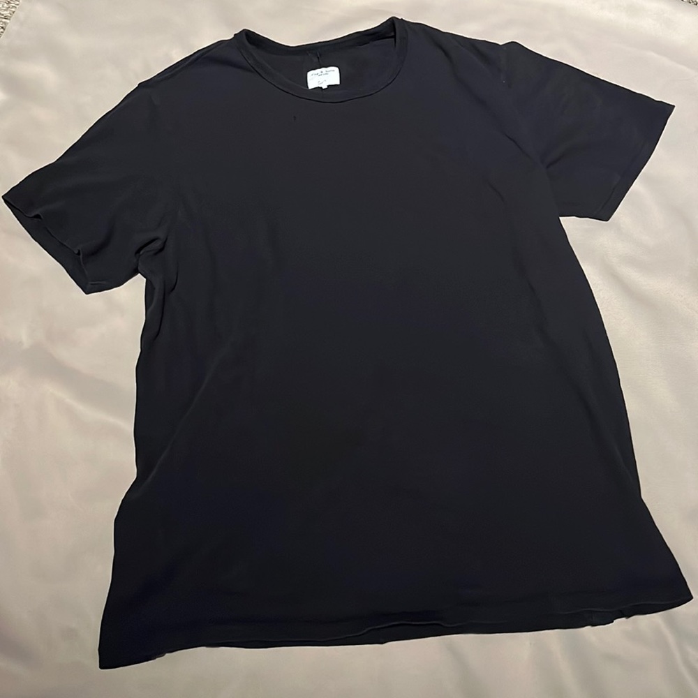 Rag & Bone Classic Flame Short Sleeve Cotton Tee - Black - L